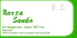 marta sanko business card